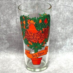 TS&T 12 Days Of Christmas 3rd Day French Hens Glass 6.25" Tumbler 16oz